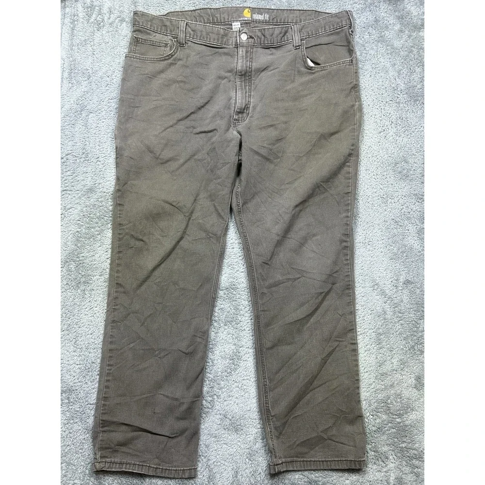 Carhartt Rugged Flex Relaxed Fit 5-Pocket Work Pants Jeans Men's 42x30 Gray SPOT